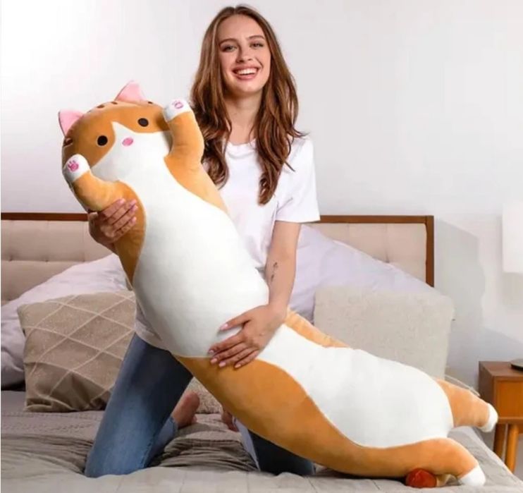 Мягкая игрушка обнимашка Кот батон 70 см і 110 плюшевый