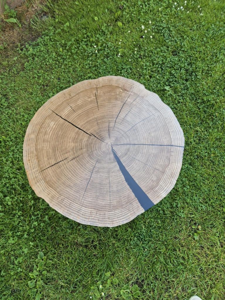 Stolik z plastra dębu śr. 70 cm