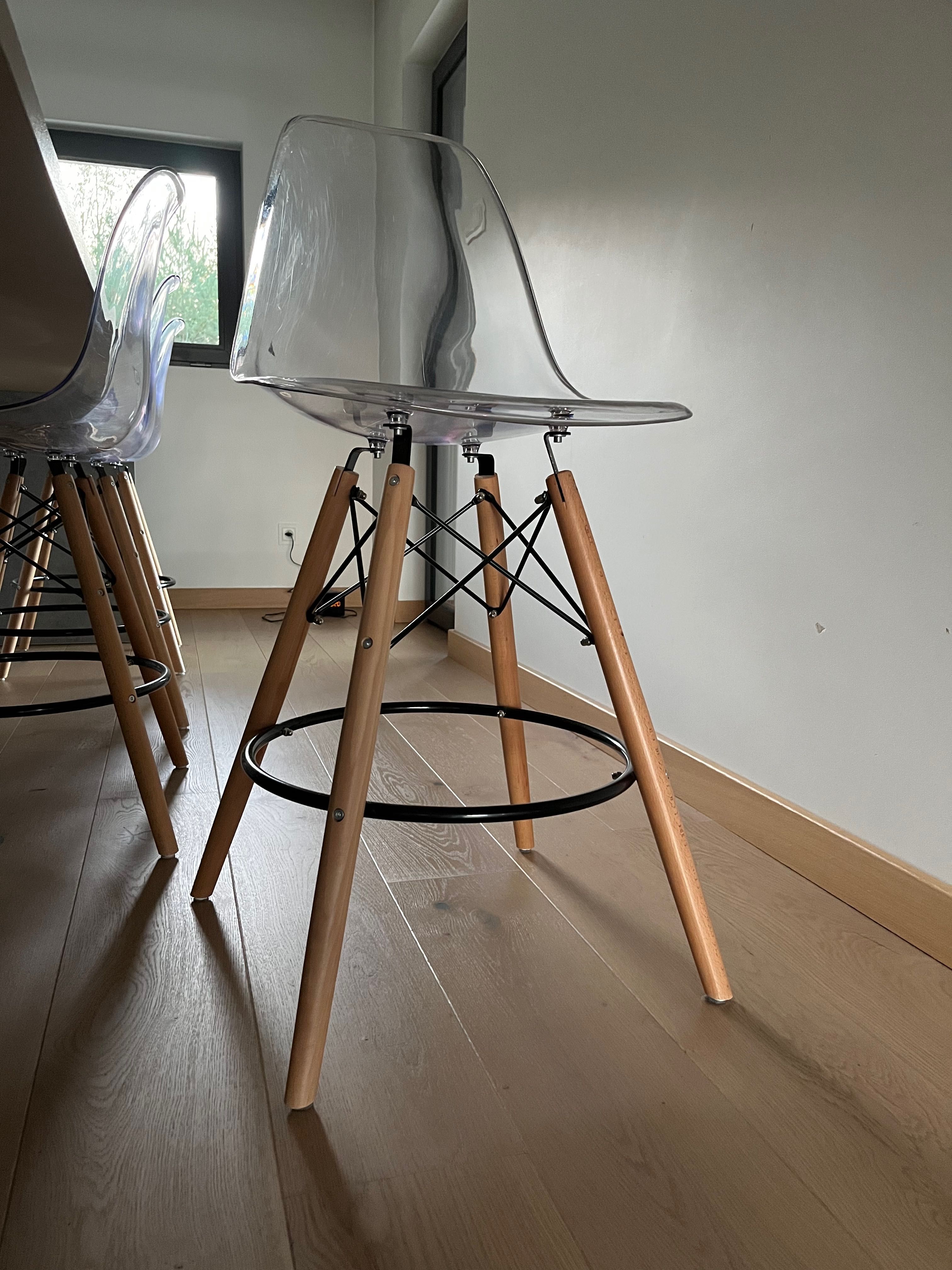 Hokery/Krzesła plexa+drewno