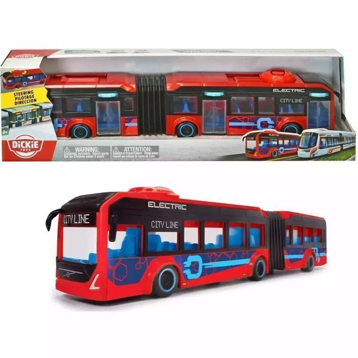 Autobus przegubowy czerwony Volvo 40cm. Dickie Toys