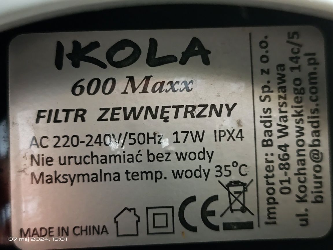 Filtr zewnętrzny ikola 600 maxx