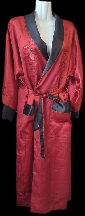 Шелковый атласный халат двусторонний XXL шелк