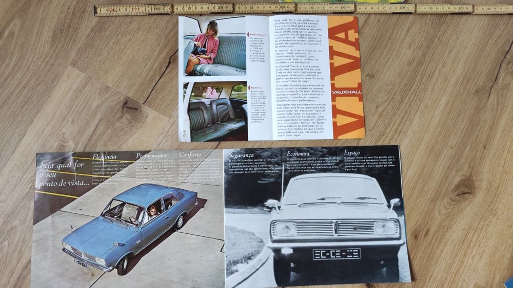 Catálogos carros antigos Vauxhall, Peugeot e Autobianchi