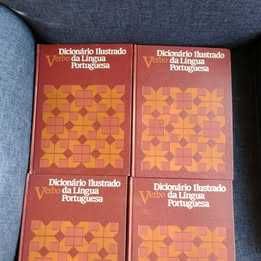 Dicionário Ilustrado Língua Portuguesa, Ed Verbo, completo, 4 volumes