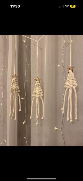 Ozdoby choinkowe Boże Narodzenie makrama