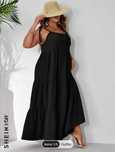 Vestido Preto c/ Alças Ajustáveis Tam 2XL/48 (Novo)