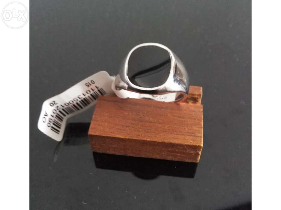 Anel Homem - ouro branco laminado de 18K