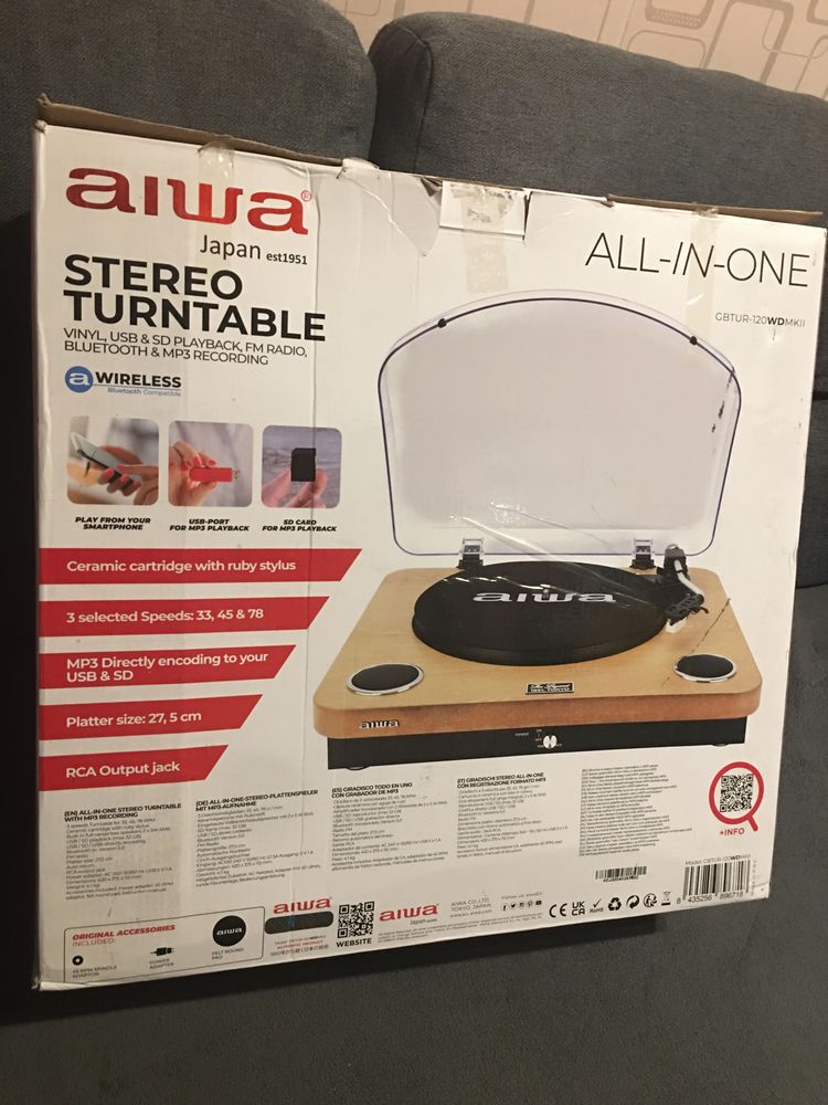 gramofon Aiwa stereo blutu sd usb rec