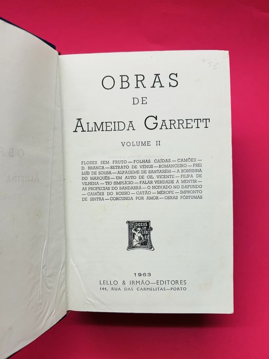 OBRAS DE ALMEIDA GARRETT, VOLUME II