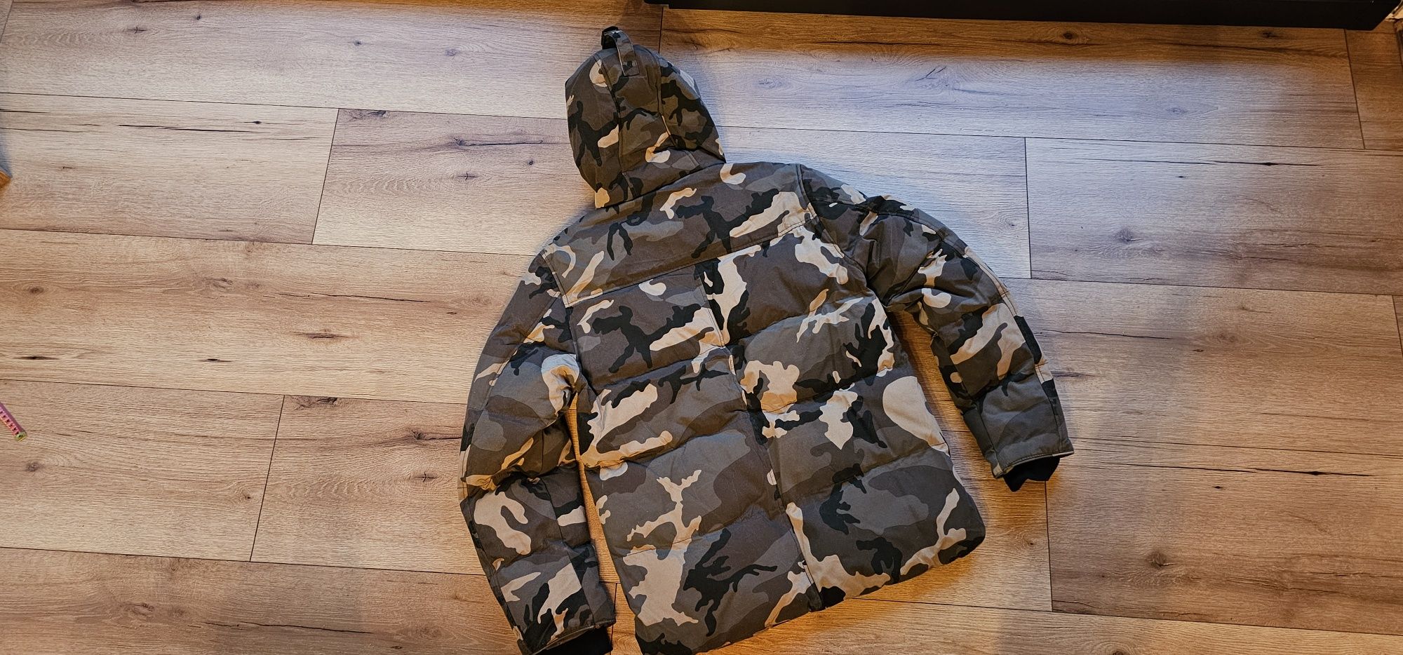 Kurtka męska Trussardi XL L zimowa z kapturem moro wojskowa