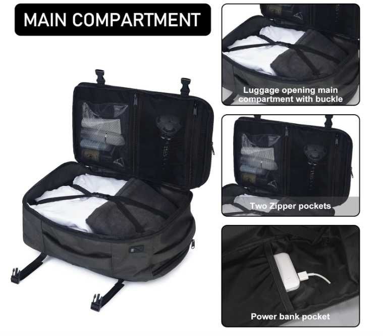 ECOHUB plecak podręczny kabinowy RYANAIR 20 L, 40x20x25cm SZARY