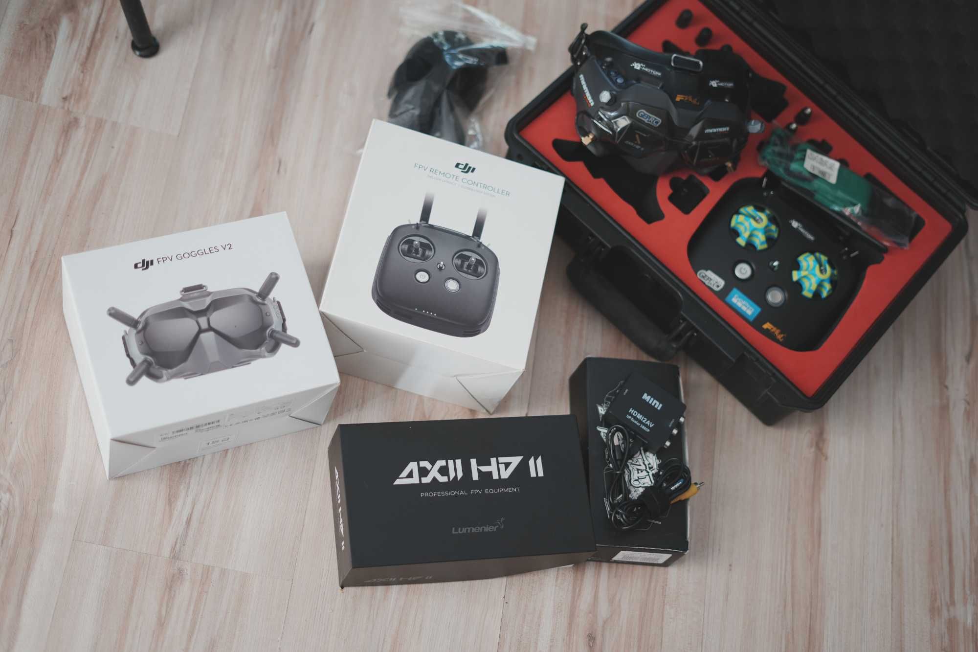 DJI Goggles V2, Lumenier AXII HD2, FPV Controller V1, walizka, pasek