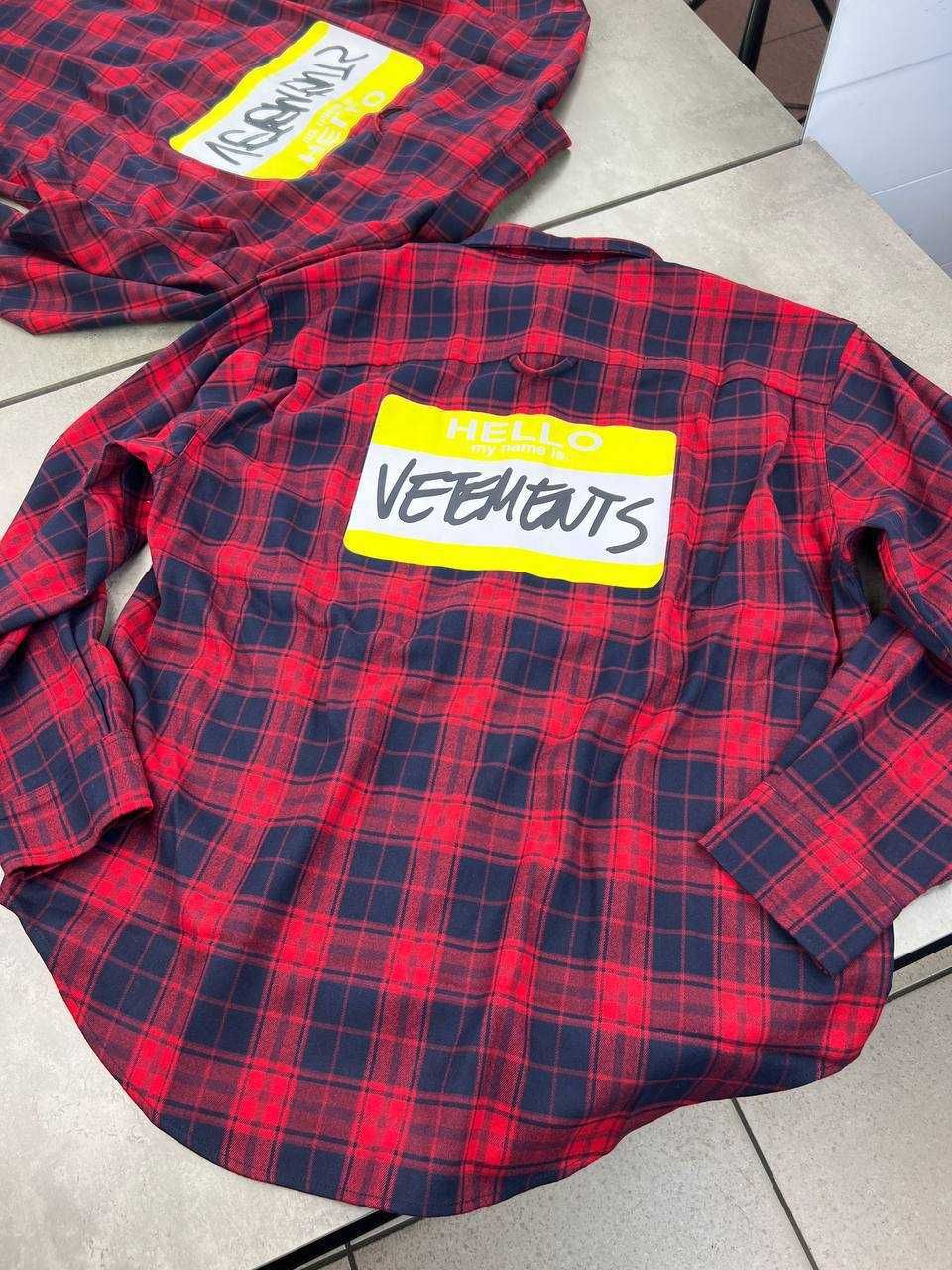 Рубашка Vetements красная рубашка Ветмо сорочка p043