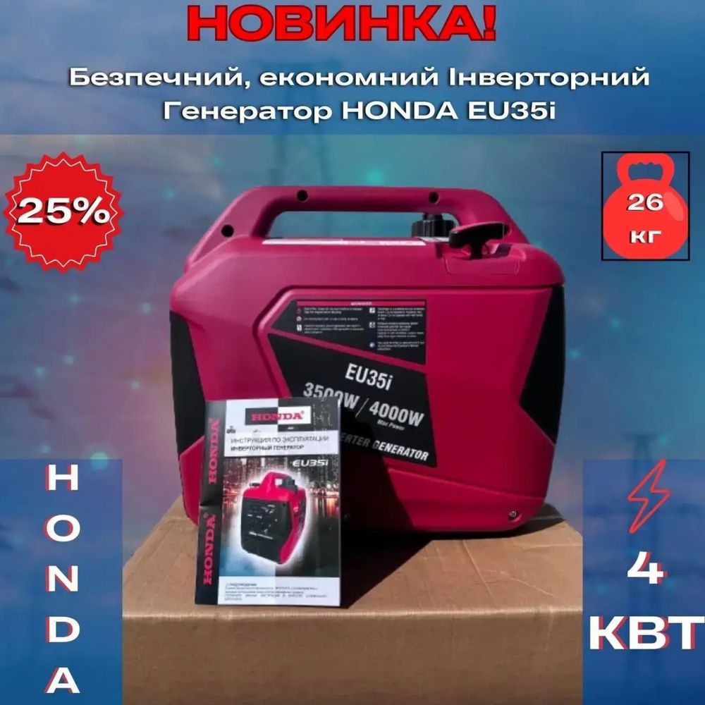 HONDA 3.5-4 квт инверторный генератор EU35i медная обмотка бензиновый