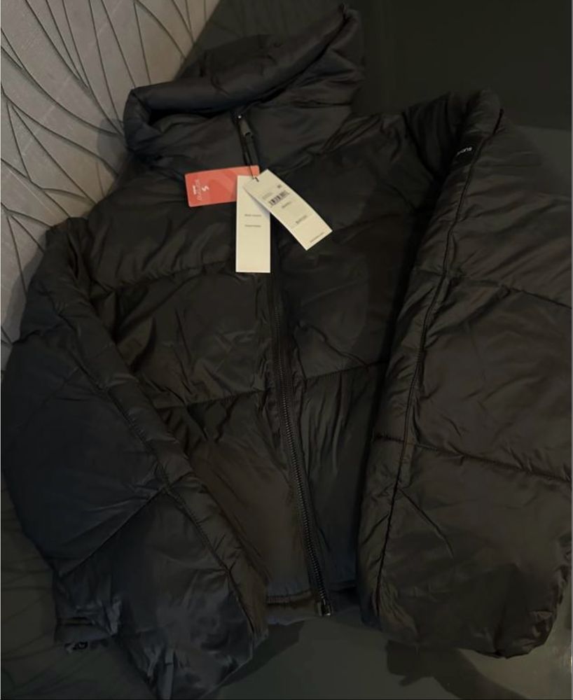 Куртка calvin klein, чорна куртка calvin klein short hooded puffer