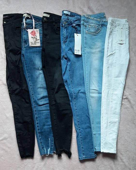 Jeansy różne, rozmiar S, stan idealny