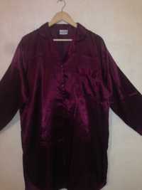 Два Халата-рубашка длинный рукав Ткань атлас с блеском на х/б основе