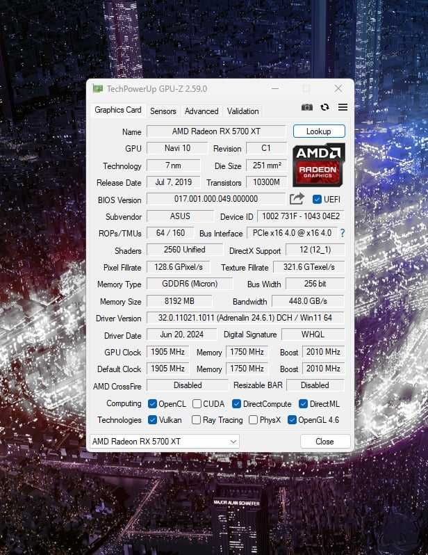 Karta graficzna Asus Radeon RX 5700 XT ROG Strix Gaming OX 8GB GDDR 6