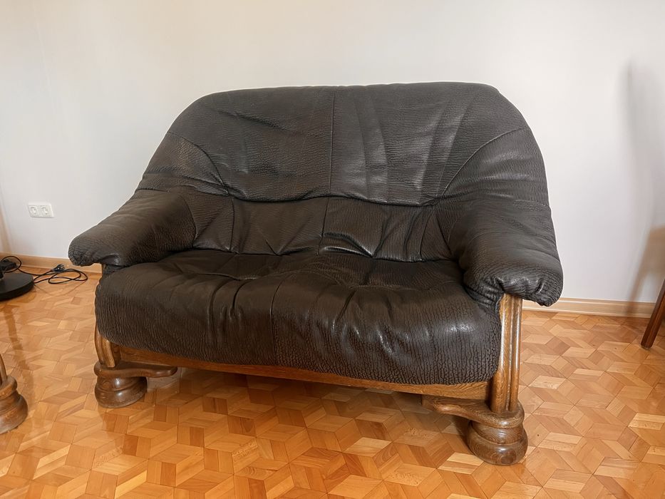 Wypoczynek skorzany w stylu retro