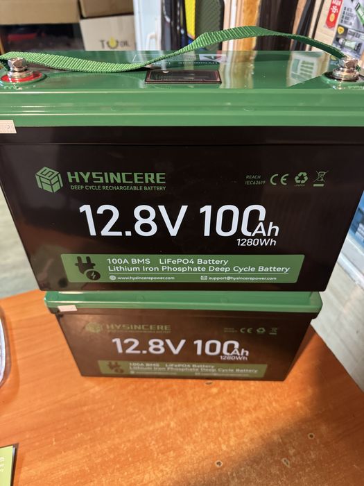 Акумулятор HYSINCERE 15000-Циклів LiFePO4 100Ah 12V 1280W літій-залізо