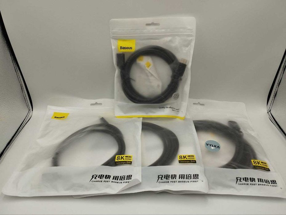 Кабель-перехідник Baseus HighDefinition Series HDMI 8K 1м/2м/200 см/3м