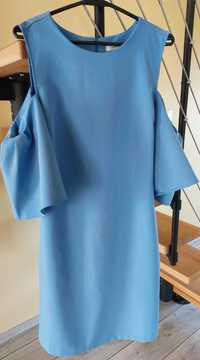 Sukienka z odkrytymi ramionami niebieska - Reserved - r. 36