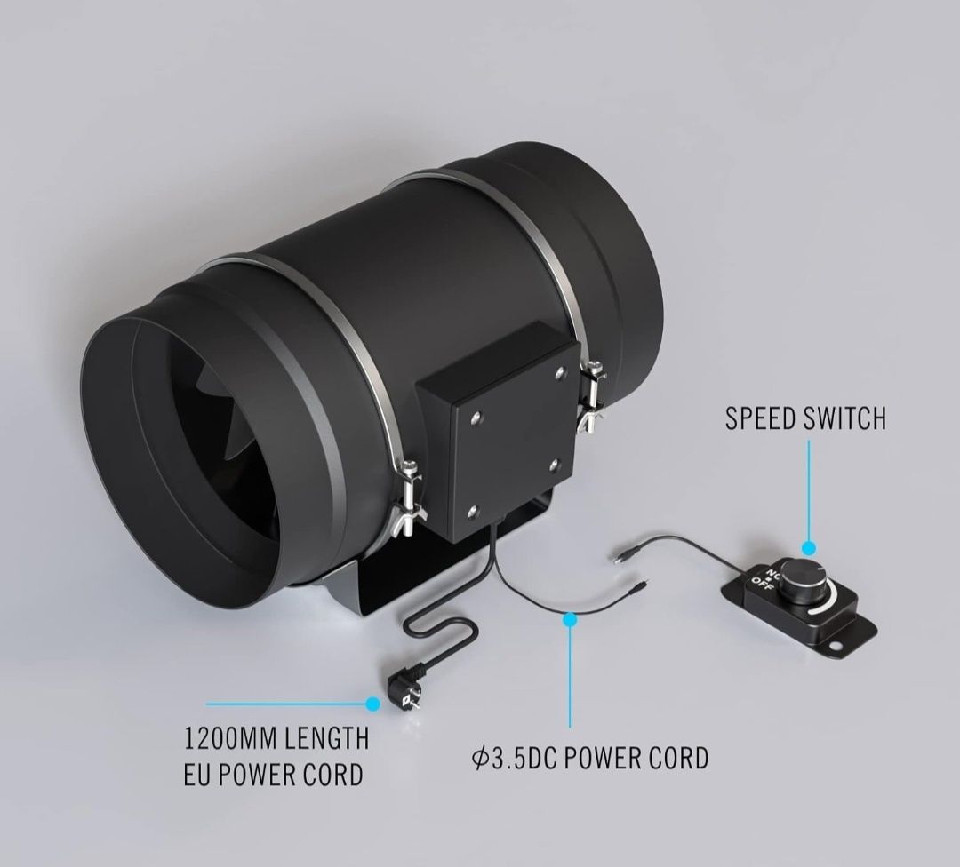 Extrator - Ventilador 200mm Mineração 180W 1400m3/h