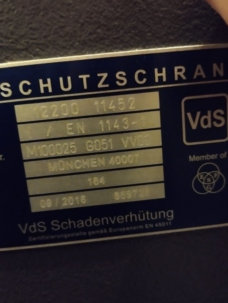 Sejf pancerny wertschutzschrank