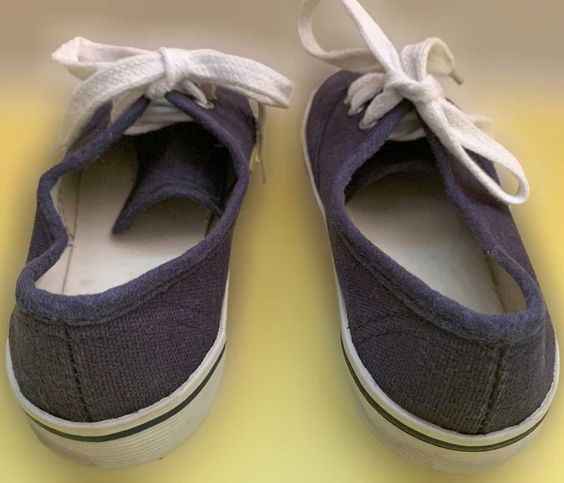 Sapatilhas de Criança em Pano Unissexo, Azul Escuro, como Novas
