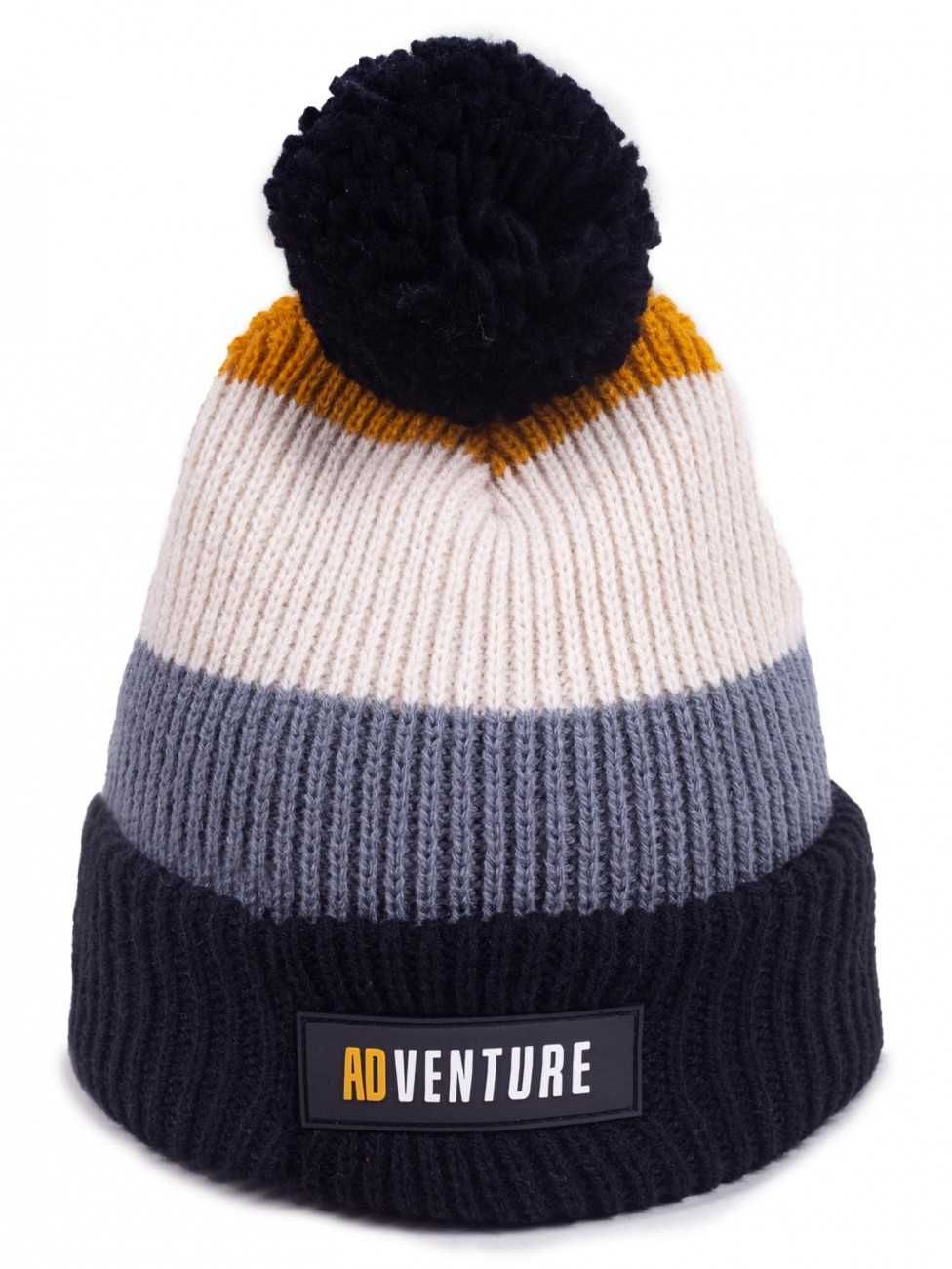 Czapka zimowa chłopięca Adventure ciepła czapeczka na obwód 50-52 cm