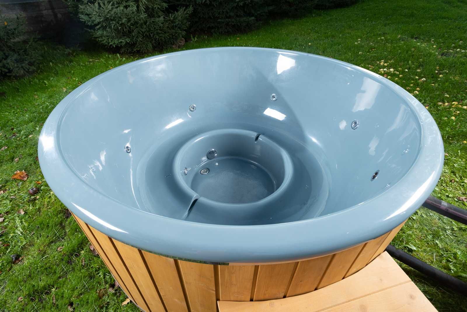 Balia bania jacuzzi ogrodowe 200/225cm air hydro piec zew. drewno 2mm