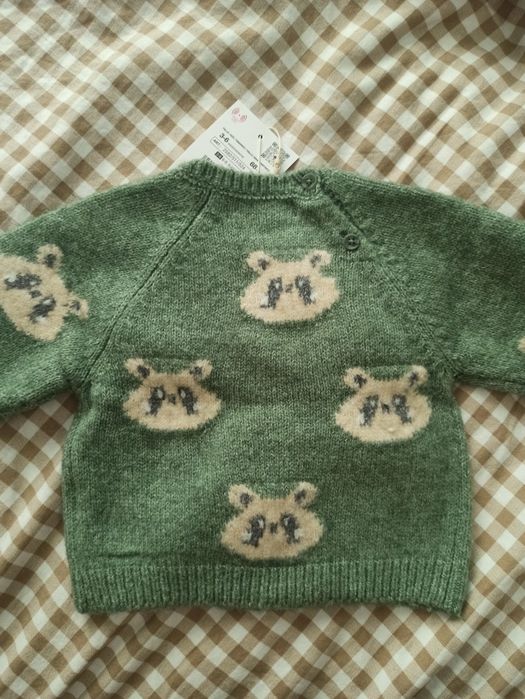 Sweterek niemowlęcy z wełną dla chłopca Zara r. 68