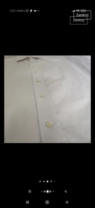 Koszula męska, biała w różowe paski, 41, L xl