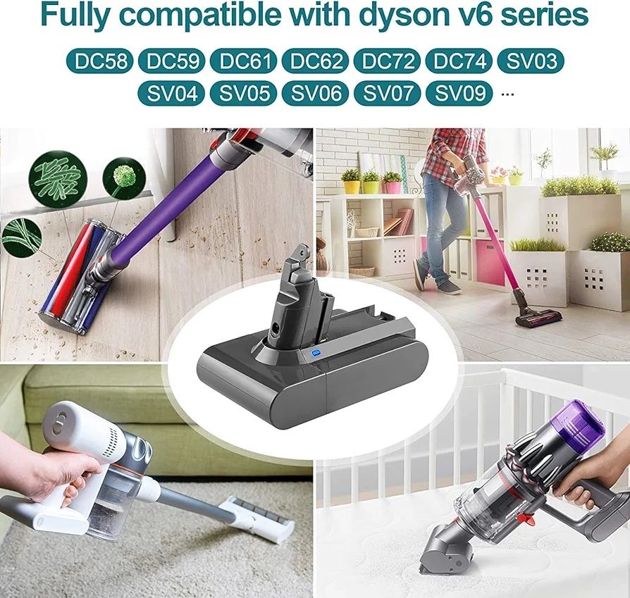 WTYPICS 3000 mAh wymienna bateria do Dyson V6 21,6 V