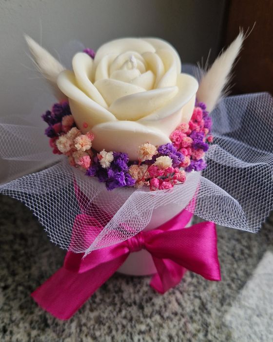 Flower box świece sojowe mini prezent dzień nauczyciela ozdoba