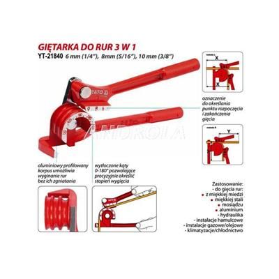 Giętarka do rur 6-10mm Yato YT-21840