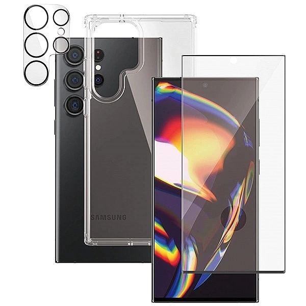 Zestaw PanzerGlass Bundle 3in1 etui przezroczyste + folia + osłona apa