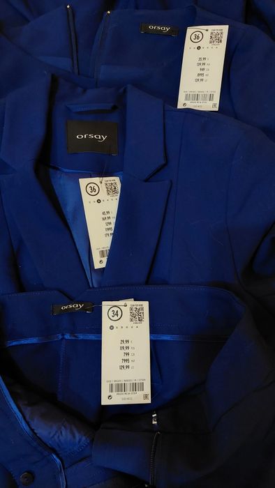 Garnitur niebieski 34/36 + Sukienka 36