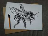 Rysunek, pszczoła miodna, cienkopis - blok tech. A3, 250 g/m2