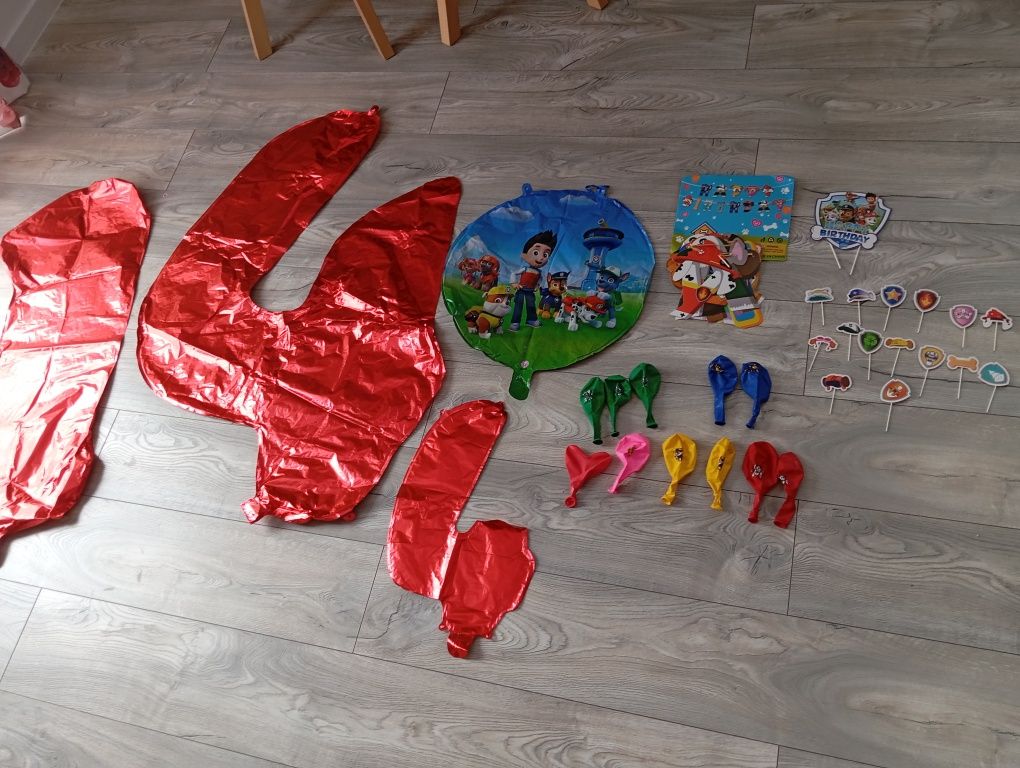 Zestaw urodzinowy balony, topery baner Psi Patrol