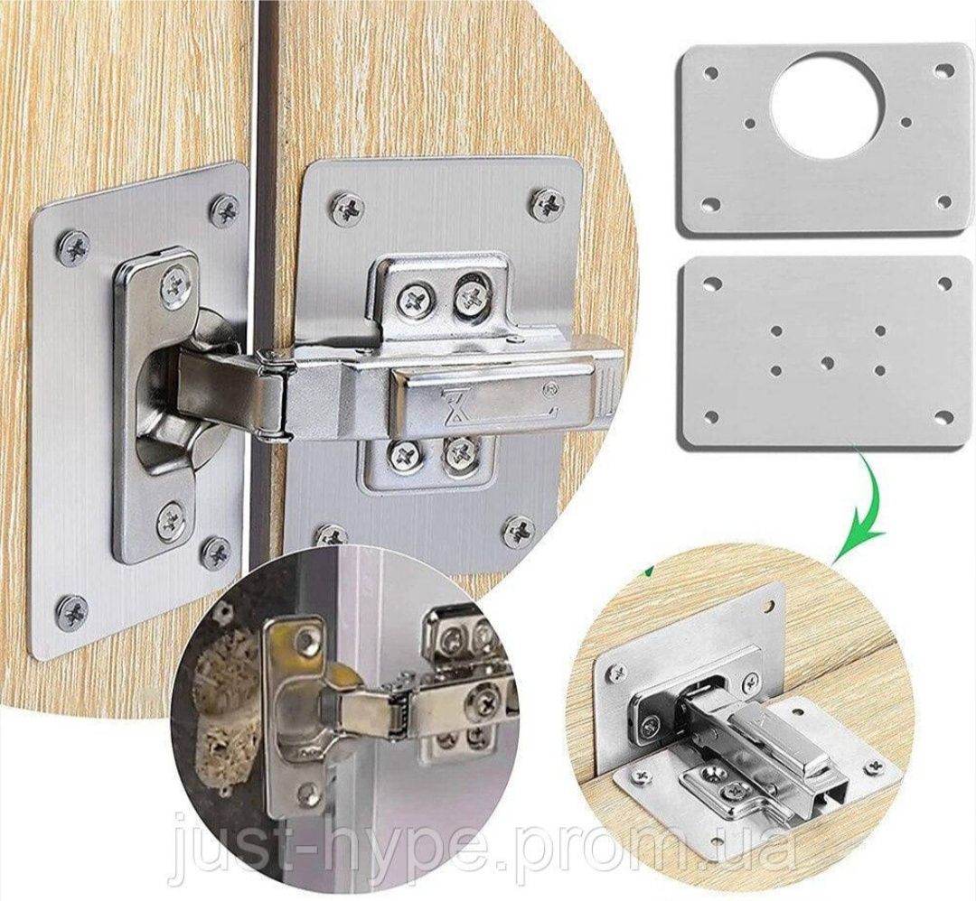 Пластина для ремонта шарнирных соединений, петель шкафов, тумбочек.