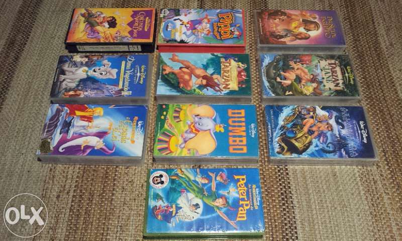 Filmes infantis em cassetes VHS (originais)