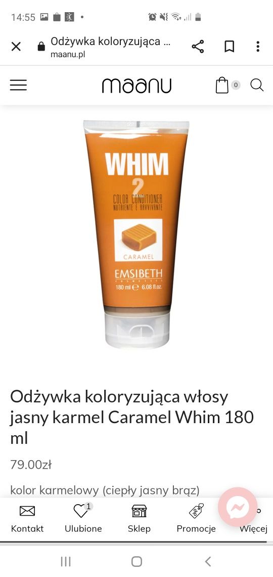 Odżywka koloryzujaca Whim do włosów marki Maanu brąz carmel