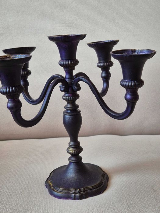 Stylowy świecznik metalowy 5_ramienny