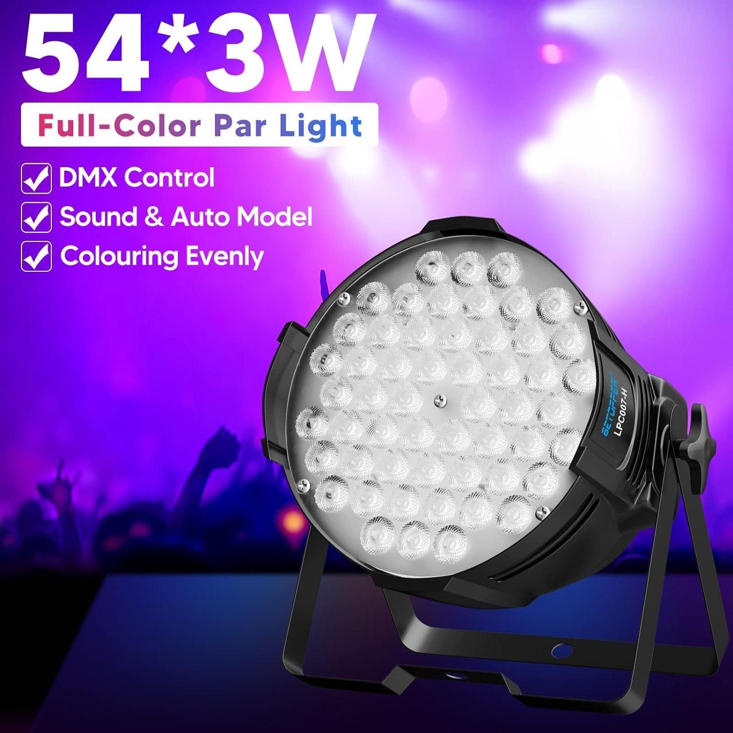 Oświetlenie sceniczne 160 W LED, 54 x 3 W LED RGB DMX512 4szt.