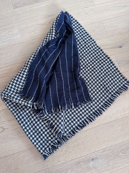 Chusta szal damski pepitka paski granatowa szachownica