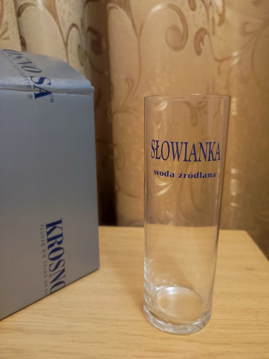 Slowianka, komplet 6 szklanek z logo, nowy w oryg. opakowaniu