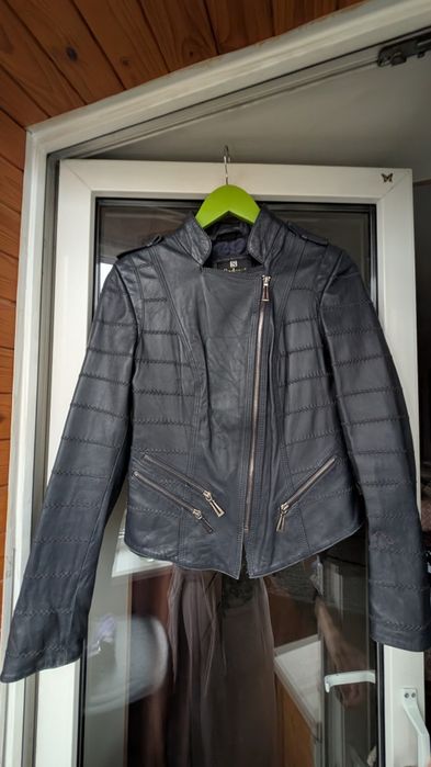 Шкіряна куртка синя