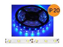 Taśma Led IP20, niebieski, 300 diod SMD2835, 5m, białe podłoże.