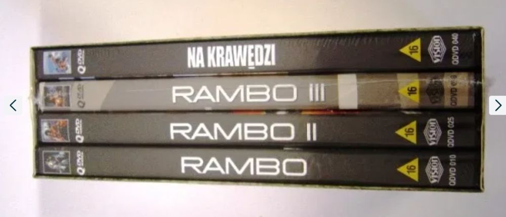 DVD Sylwester Stallone 4QDVD BOX Rambo 1-3 + Na Krawędzi